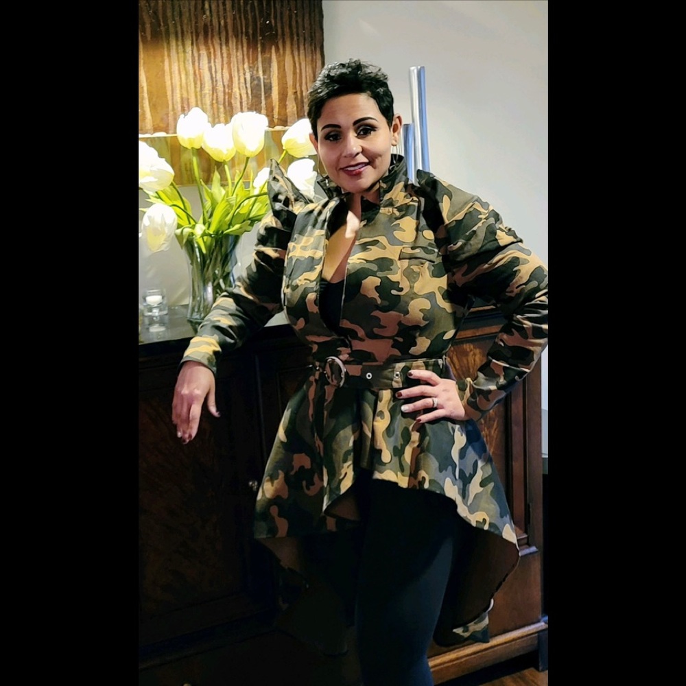 Camouflage Peplem Jacket